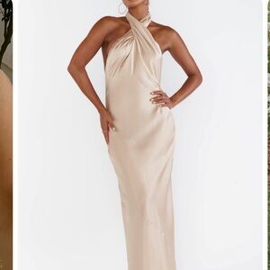 Show me your mumu Jasmine Halter Maxi Dress Champagne